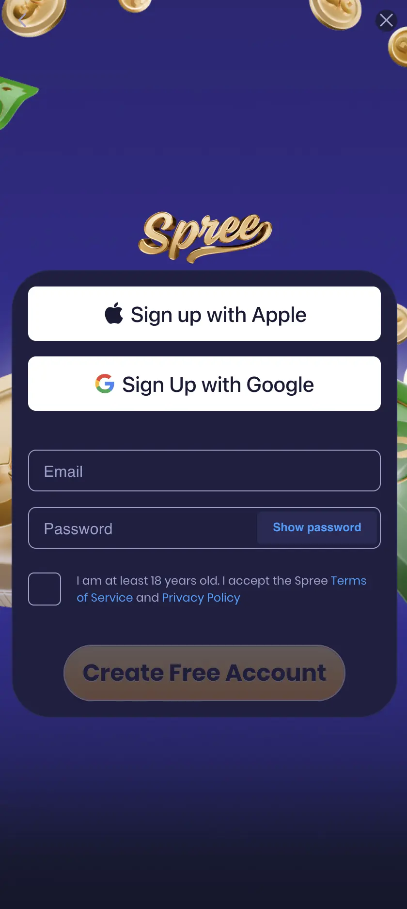 spree casino registration